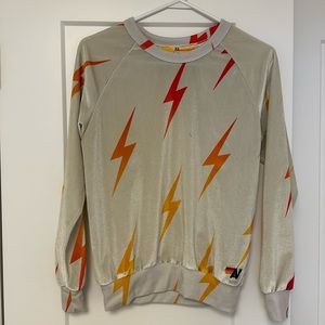 Aviator Nation XS velvet lightning bolt sweatshirt
